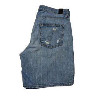 Vince Womens 26 Boyfriend Short Denim Shorts Distressed Light‎ Wash Casual